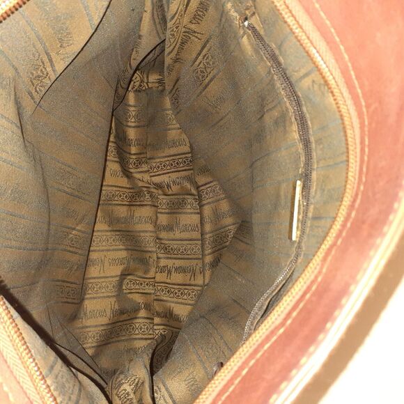 Neiman Marcus Collection Boho Peasant Shoulder Bag Purse Brown Beige VTG - Picture 3 of 9